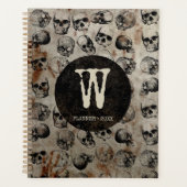 Skulls Monogram met verdringingsproblemen Planner (Voorkant)