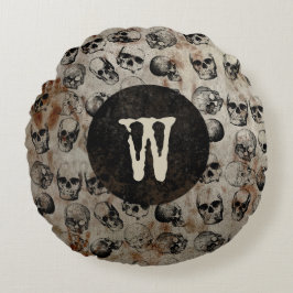  Skulls Monogram met verdringingsproblemen Rond Kussen