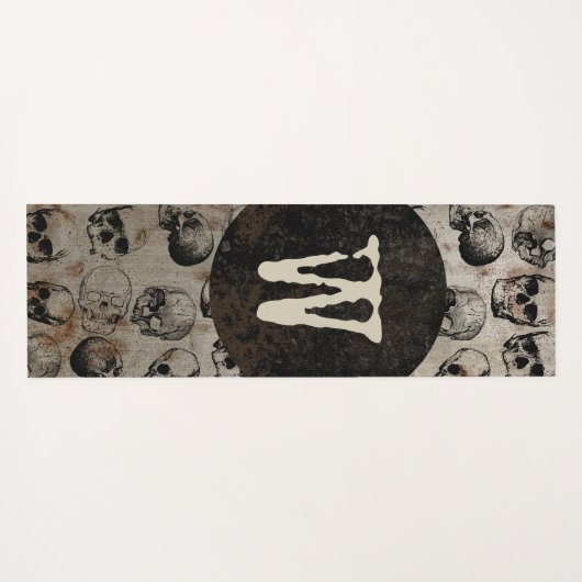 Skulls Monogram met verdringingsproblemen Yogamat (Achterkant (horizontaal))