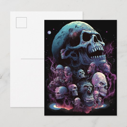 Skulls Monsters Horror Art Briefkaart (Voorkant / Achterkant)