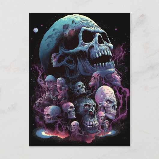 Skulls Monsters Horror Art Briefkaart (Voorkant)