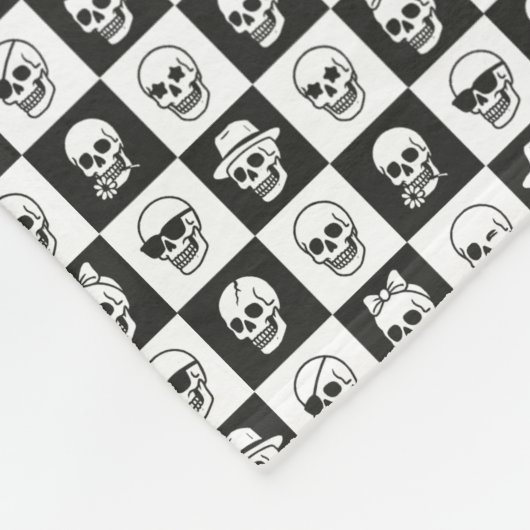 Skulls Mosaic Fleece Deken (Hoek)