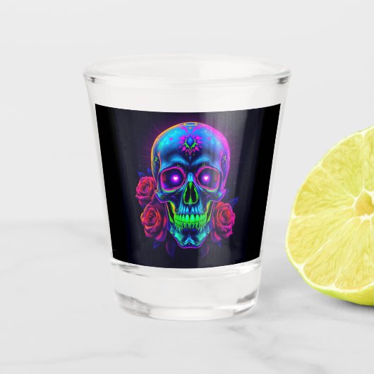 Skulls N Roses  Shot Glas (Voorkant)