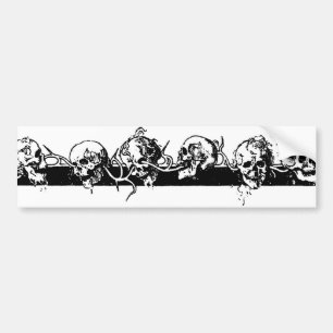 Skulls op een wijn. Circa 1901 Mexico. Bumpersticker