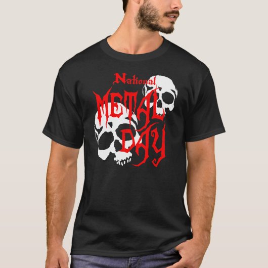 Skulls op nationale dag van metalen t-shirt (Voorkant)