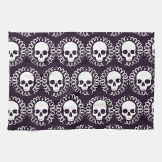 Skulls Paars en wit Theedoek