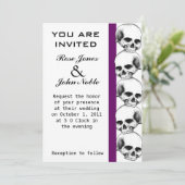 Skulls (Paars) Wedding Kaart (Staand voorkant)
