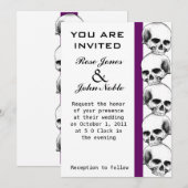 Skulls (Paars) Wedding Kaart (Voorkant / Achterkant)