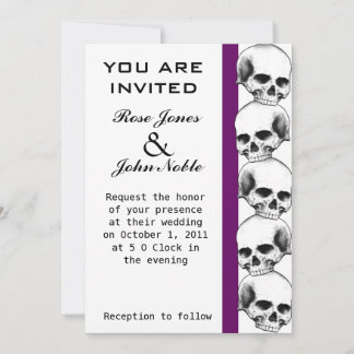 Skulls (Paars) Wedding Kaart
