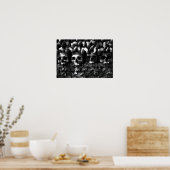 Skulls - Paris Catacombs, zwart-witversie Poster (Keuken)
