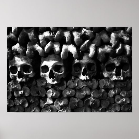 Skulls - Paris Catacombs, zwart-witversie Poster (Voorkant)
