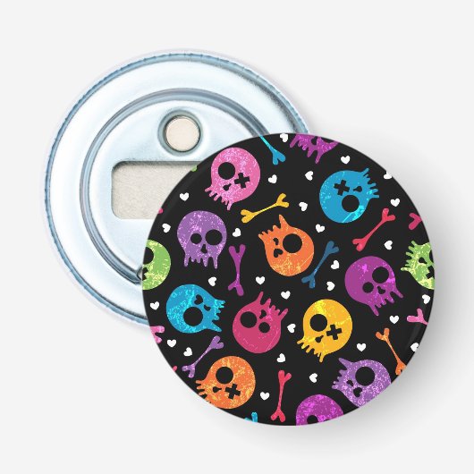 Skulls-patroon Button Flesopener (Voorkant)