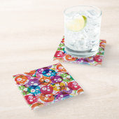 Skulls-patroon Glazen Onderzetter (Schuin)