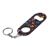 Skulls-patroon Sleutelhanger Flessenopener (Voorkant Gekanteld)