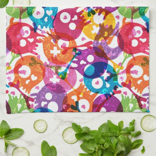 Skulls-patroon Theedoek (Gevouwen)