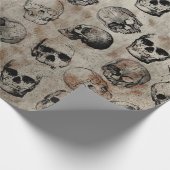  Skulls-patroonpatroon met storende halloween Cadeaupapier (Hoek)