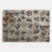  Skulls-patroonpatroon met storende halloween Inpakpapier Vel (Voorkant 3)