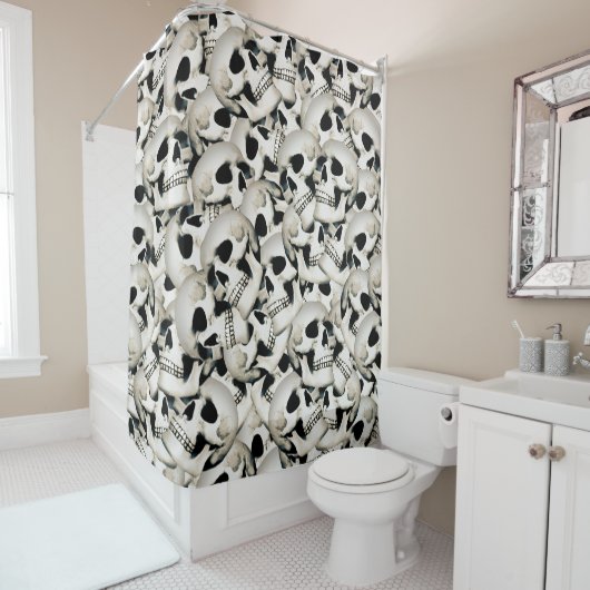 Skulls Pattered Shower Curtain Douchegordijn (In situ)