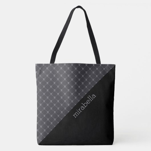 Skulls Pattern Monogrammed Canvas tas (Voorkant)