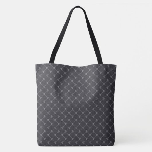 Skulls Pattern Monogrammed Canvas tas (Achterkant)