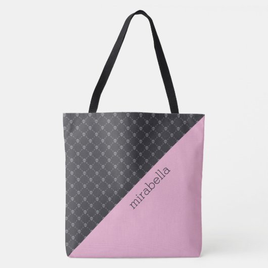 Skulls Pattern Monogrammed Canvas tas (Voorkant)