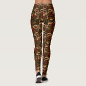 Skulls Pistolen Rozen donkere Tattoo kunst Leggings (Achterkant)