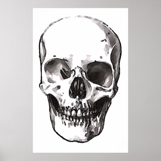 Skulls Poster Print Black & White Pop Art Posters (Voorkant)