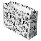 Skulls Pumpkins Broomsticks Bats Halloween Groot Cadeauzakje (Achterkant Gekanteld)