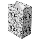 Skulls Pumpkins Broomsticks Bats Halloween Medium Cadeauzakje (Voorkant Gekanteld)