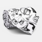 Skulls Pumpkins Broomsticks Bats Halloween Stropdas (Opgerold)