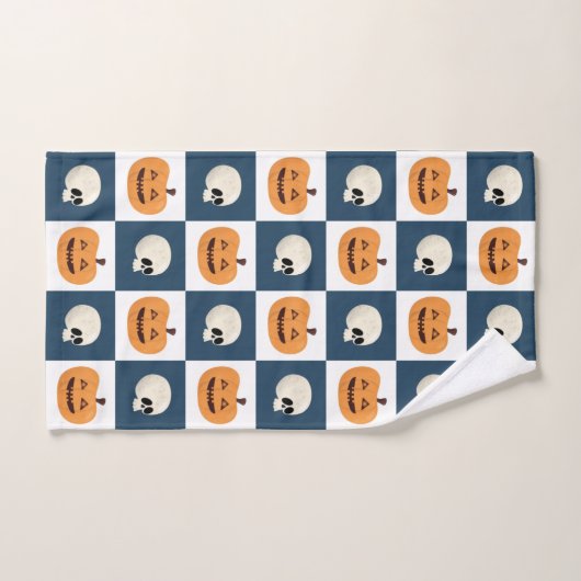 Skulls & Pumpkins Checks Bad Handdoek (Handdoek)