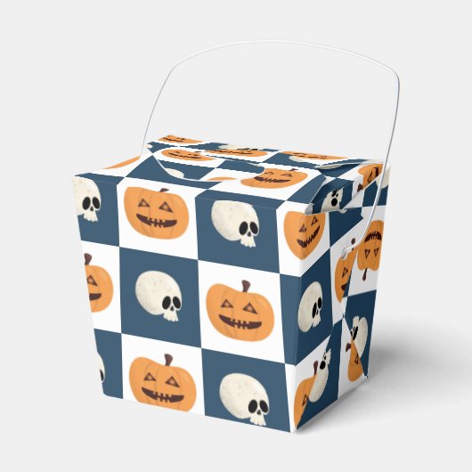 Skulls & Pumpkins Checks Bedankdoosjes (Voorkant Zijde)