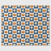 Skulls & Pumpkins Checks Cadeaupapier (Vlak)