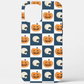 Skulls & Pumpkins Checks Case-Mate iPhone Case (Achterkant)