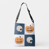 Skulls & Pumpkins Checks Crossbody Tas (Achterkant)