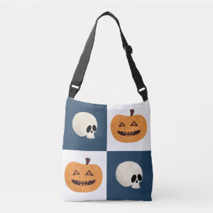 Skulls & Pumpkins Checks Crossbody Tas