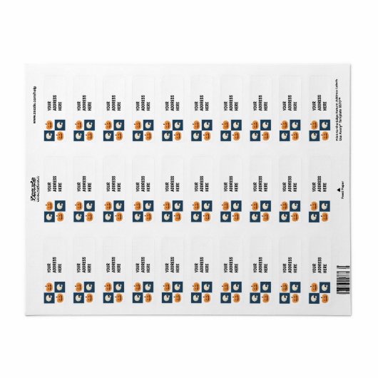 Skulls & Pumpkins Checks Etiket (Full Sheet)