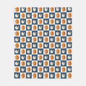 Skulls & Pumpkins Checks Fleece Deken (Voorkant)