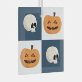 Skulls & Pumpkins Checks Glas Ornament (Voorkant Rechts)