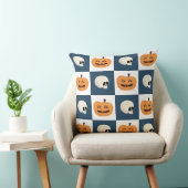 Skulls & Pumpkins Checks Kussen (Stoel)