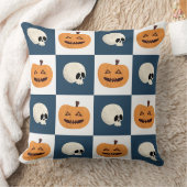 Skulls & Pumpkins Checks Kussen (Deken)
