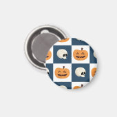 Skulls & Pumpkins Checks Magneet (Voorkant / Achterkant)