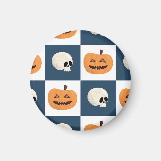 Skulls & Pumpkins Checks Magneet (Voorkant)