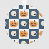 Skulls & Pumpkins Checks Ornament (achterkant)