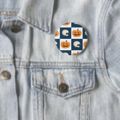 Skulls & Pumpkins Checks Ronde Button 5,7 Cm (In situ)