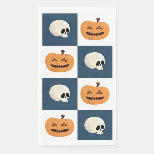 Skulls & Pumpkins Checks Servet (Voorkant)