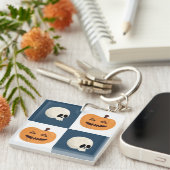 Skulls & Pumpkins Checks Sleutelhanger (Voorkant Rechts)