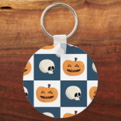 Skulls & Pumpkins Checks Sleutelhanger (Voorkant)