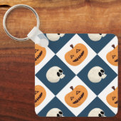 Skulls & Pumpkins Checks Sleutelhanger (Voorkant)