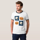 Skulls & Pumpkins Checks T-shirt (Voorkant volledig)